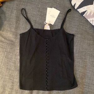 Sezane Many cotton button tank NWT